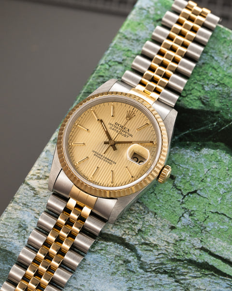 Datejust 16233 Steel & Yellow Gold Tapestry Dial Jubilee 36mm