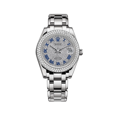 Datejust Pearlmaster 81339 White Gold Pave Diamond Dial 34mm