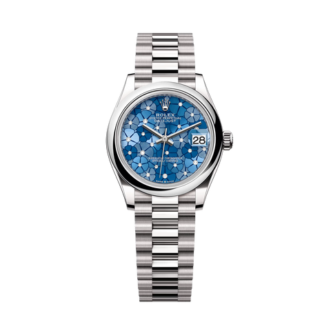 Datejust President 178246 Platinum Azzurro Blue Floral Dial 31mm