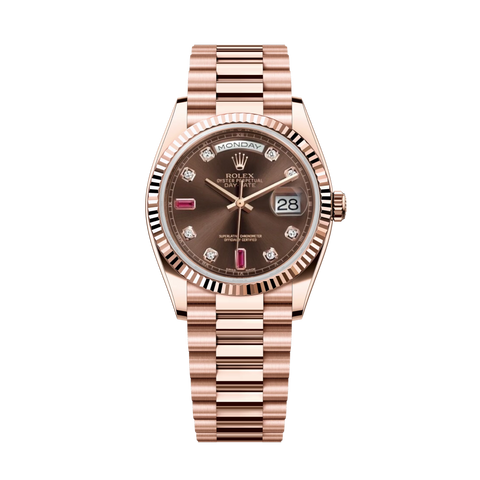 Day-Date 118235 Rose Gold President Chocolate Ruby Dial 36mm