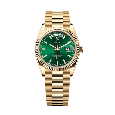 Day-Date 118238 Yellow Gold President Bright Green Dial 36mm