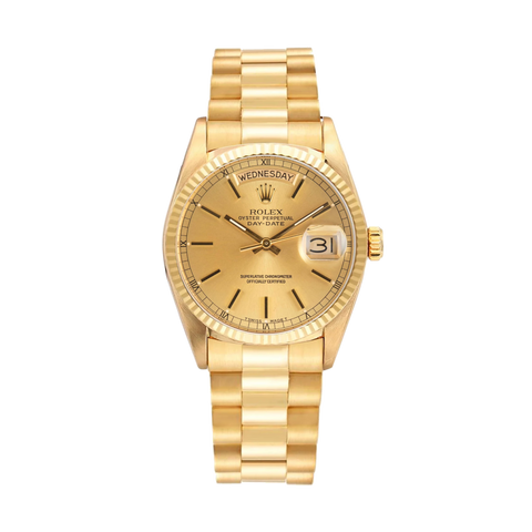 Day-Date 18238 Yellow Gold Champagne Stick Dial President 36mm
