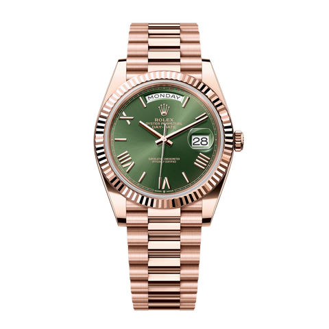 Day-Date 228235 Rose Gold Olive Green Dial President 40mm