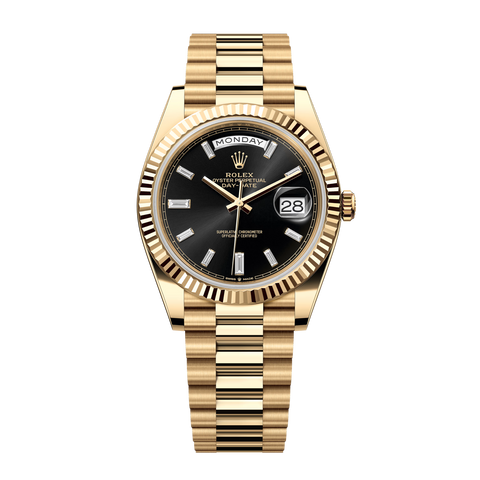 Day-Date 228238 Yellow Gold Black Diamond Dial President 40mm