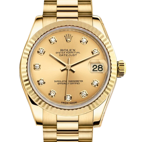 Datejust President 178278 Champagne Diamond Dial Yellow Gold 31mm