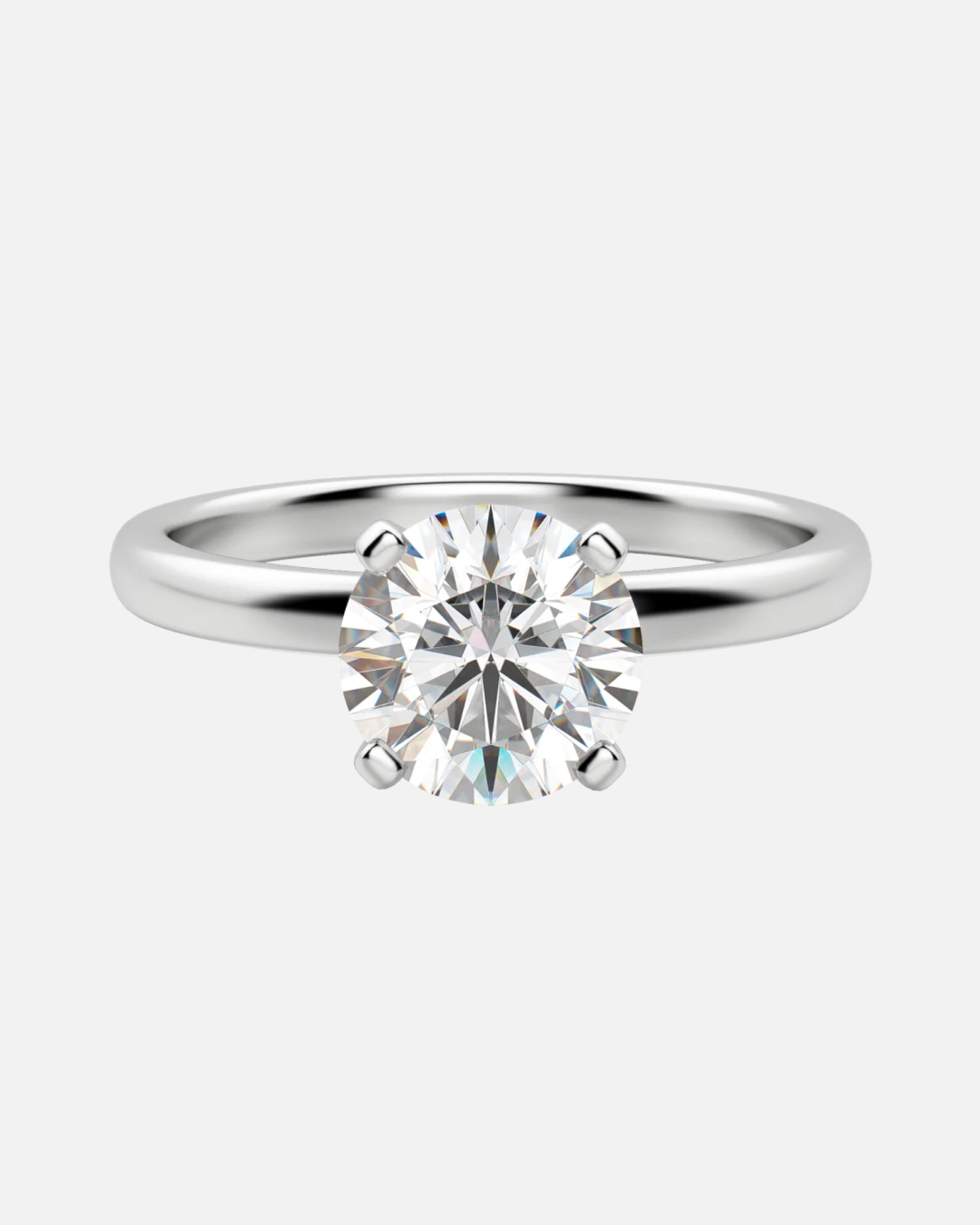 3.01 Carat Round Natural Diamond Engagement Ring
